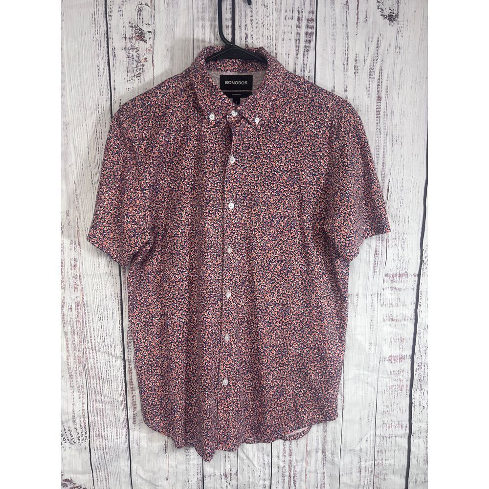 Bonobos Floral Print Button Down Shirt Standard Fit Casual ShortSleeve Size S